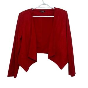 SAL Michel open-front casual red cardigan blazer jacket Sizw Large